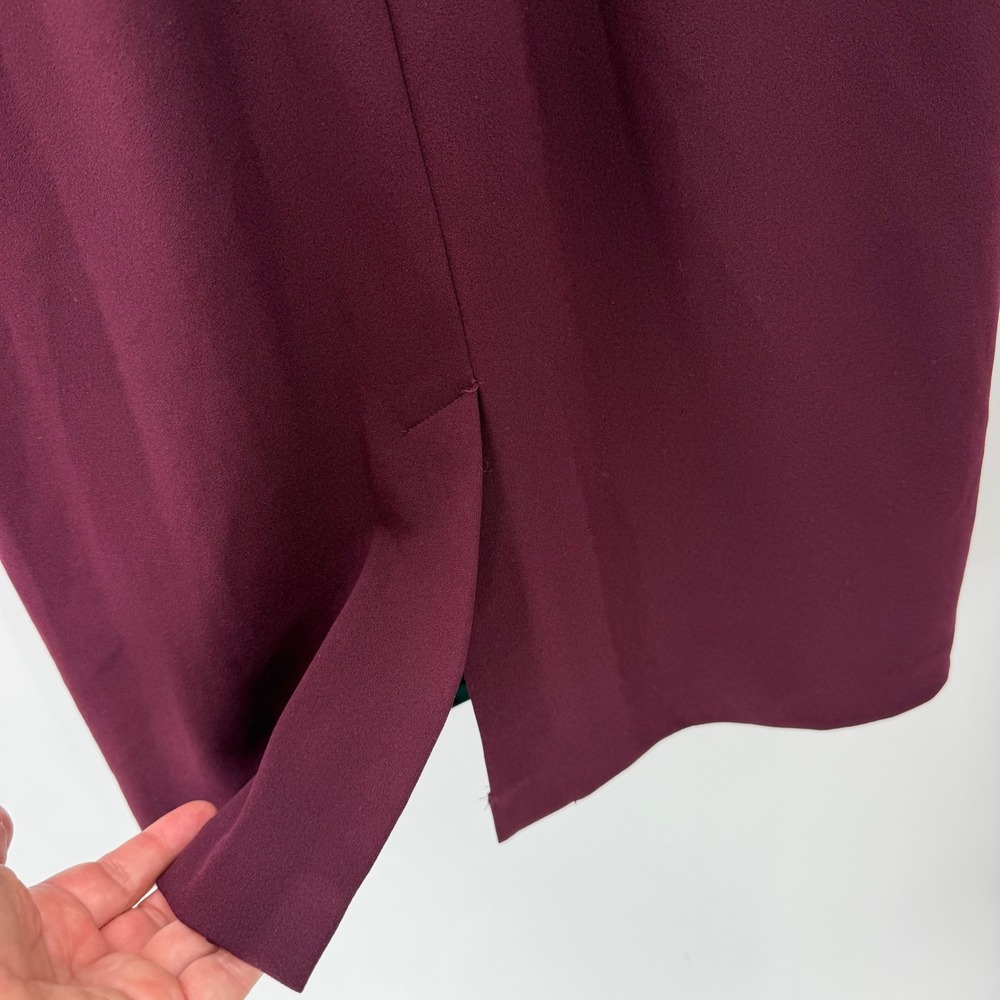 Ivanka Trump Sheath Dress V-Neck Sleeveless Zip 2 Burgundy Professional Office - Picture 6 of 11
